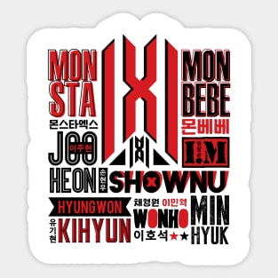 MONSTA X Font Collage 2 Sticker